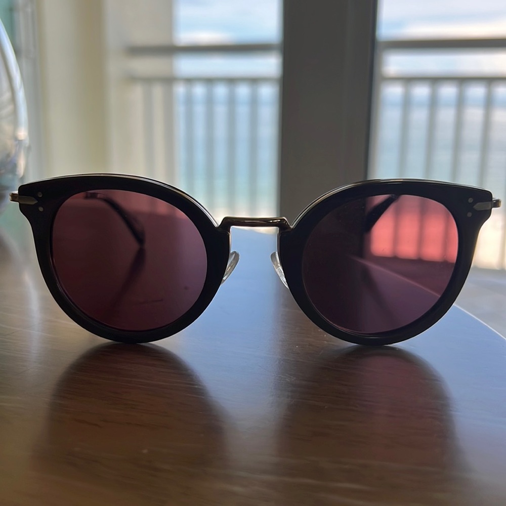 Celine Lea Brown & Gold Round Sunglasses